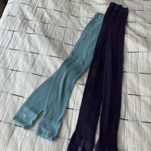 Yoga 100% cotton high socks, free size, purple&blue